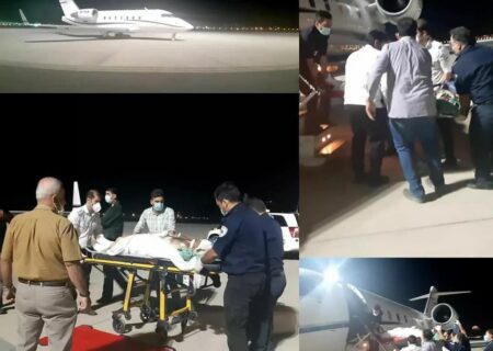 انتقال بیمار بدحال از طریق آمبولانس هوایی فرودگاه  خرم آباد