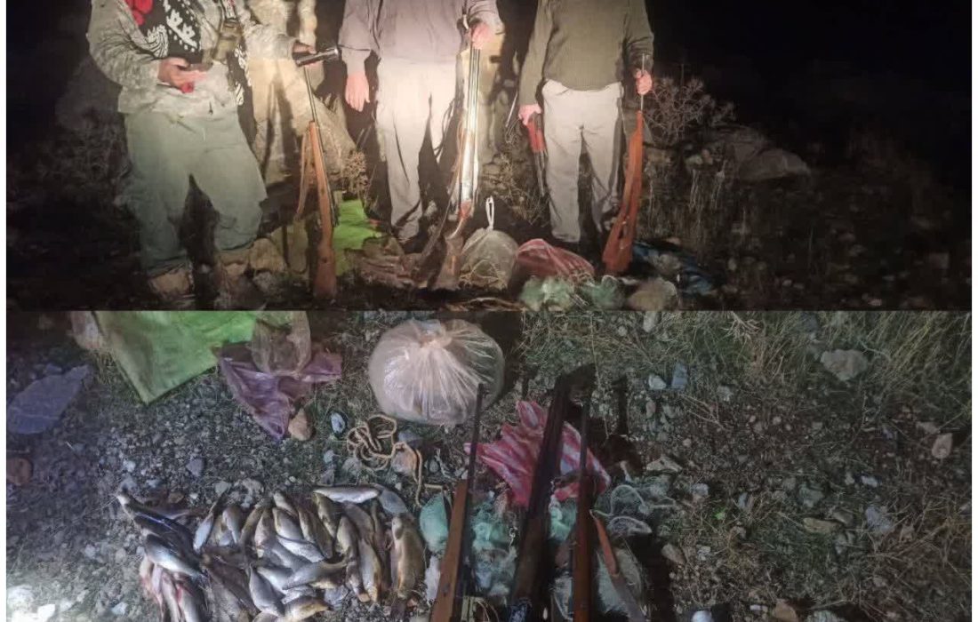 دستگیری شبانه شکارچیان غیر مجاز و ضبط ۳ قبضه اسلحه شکاری در سلسله