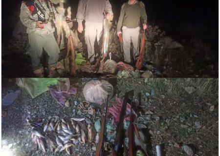 دستگیری شبانه شکارچیان غیر مجاز و ضبط ۳ قبضه اسلحه شکاری در سلسله